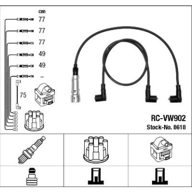 RC-VW902 NGK | Zündkabelsatz | VW T4 96-03 | 8618