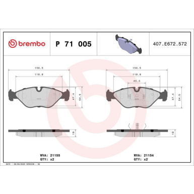 BREMBO Bremsklötze VA | SAAB 94 | P 71 005