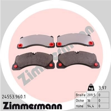 ZIMMERMANN Bremsbeläge | 24553.960.1