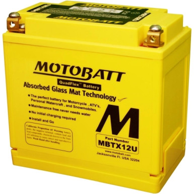 Motorrad Batterie 12V 14Ah/200A P+ (Abmessungen: 151X87X130/145) | MBTX12U