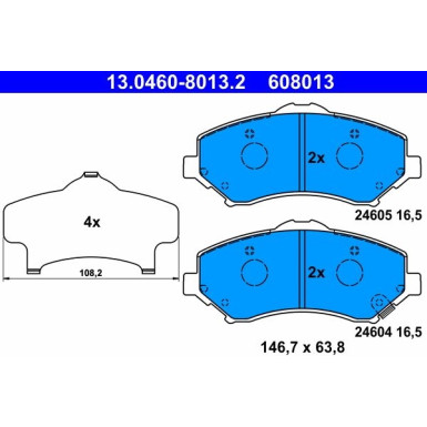 Bremsbelagsatz Jeep P. Cherokee/Wrangler 2.8 Crd/3.6-3.8 07 | 13.0460-8013.2