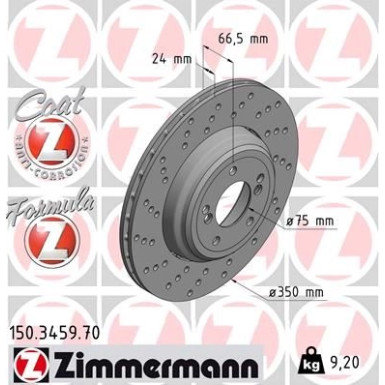 ZIMMERMANN Bremsscheibe | 150.3459.70