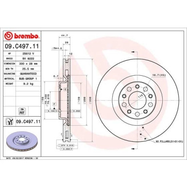 41 481 038 Bremsscheibe VA | ALFA Giulia 15 | 09.C497.11