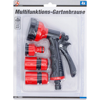 BGS Multifunktions-Garten-Handbrause | mit 6 Funktionen | 5-tlg | 70905