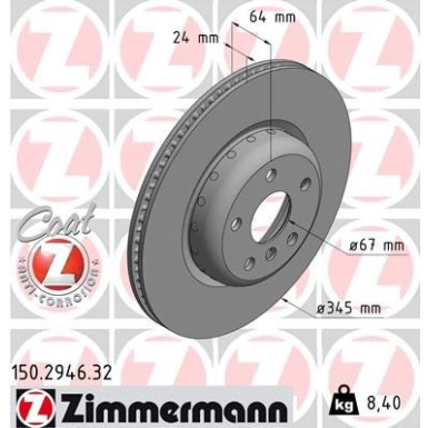 ZIMMERMANN Bremsscheibe | 150.2946.32