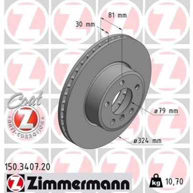 ZIMMERMANN Bremsscheibe | 150.3407.20