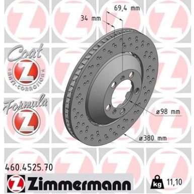 ZIMMERMANN Bremsscheibe | 460.4525.70