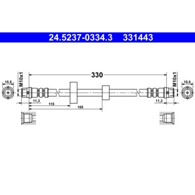 ATE Bremsschlauch | 24.5237-0334.3