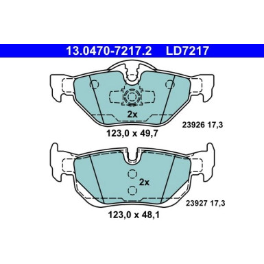 Bremsbelagsatz Bmw T. 1/3/X1 2.0-3.0 04-15 Keramik | 13.0470-7217.2