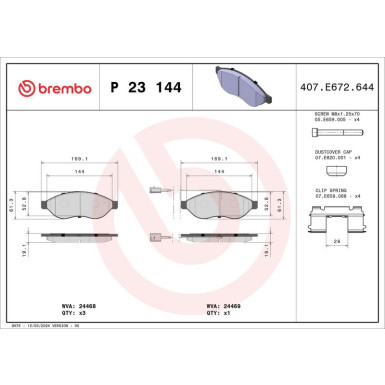 BREMBO Bremsklötze VA | CITROEN Jumper,FIAT,PEUG Boxer 06 | P 23 144