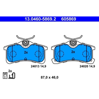ATE Bremsbeläge | 13.0460-5869.2