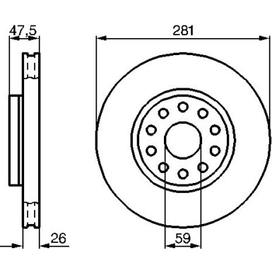 Bremsscheibe VA | ALFA 166 98 | 0 986 478 460