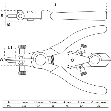 BGS Sprengringzange | für Außensicherungen | 165 mm | 445