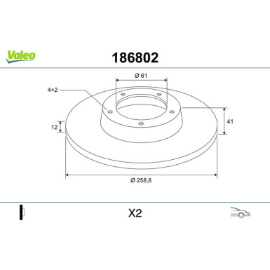 VALEO Bremsscheibe | 186802