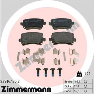 ZIMMERMANN Bremsbeläge | 23914.170.2