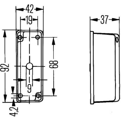 Umrissleuchte | ohne Glühlampe T4W | 2XS 005 020-002