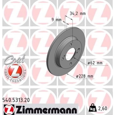 ZIMMERMANN Bremsscheibe | 540.5313.20