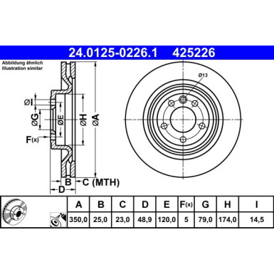 ATE Bremsscheibe | 24.0125-0226.1