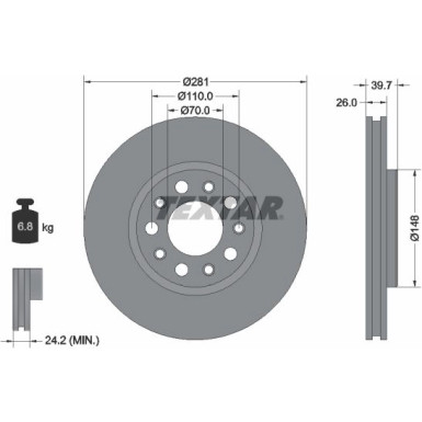 Bremsscheibe Alfa P. Giulietta 1.4-1.6 10 | 92230103