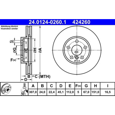 Bremsscheibe Bmw P. 2/X1 1.5-2.0 14 | 24.0124-0260.1