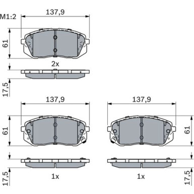 Bremsklötze | HYUNDAI 140i KIA 11 | 0 986 494 905