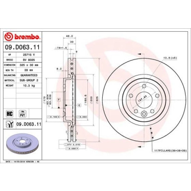 Bremsscheibe VA | JAGUAR XE, XF 15 | 09.D063.11