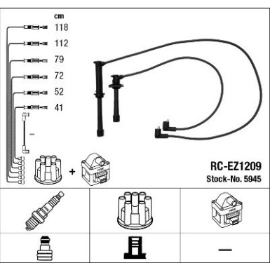 RC-EZ1209 NGK | Zündkabelsatz | MAZDA 323F 2.0 106kW 94-98 | 5945