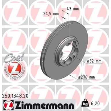 ZIMMERMANN Bremsscheibe | 250.1348.20