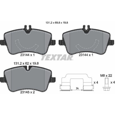 Bremsbelagsatz Db P. W203 C230-350/Clk 02-/Slk 05 | 2314402