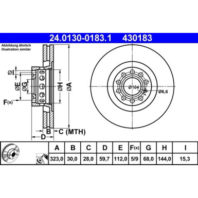 Bremsscheibe Audi P. A6/A8 2.5-4.2Tdi/2.8-6.0 94-10 | 24.0130-0183.1