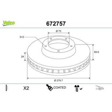 VALEO Bremsscheibe | 672757