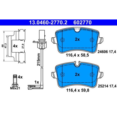 Bremsbelagsatz Audi T. A4/A5/A6/A7 11 | 13.0460-2770.2