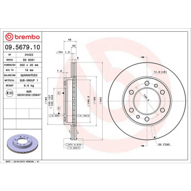 82 481 040 Bremsscheibe VA | TOYOTA Land Cruiser 80 | 09.5679.10