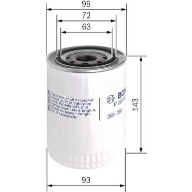 Ölfilter | IVECO Turbostar 84 | F 026 407 121