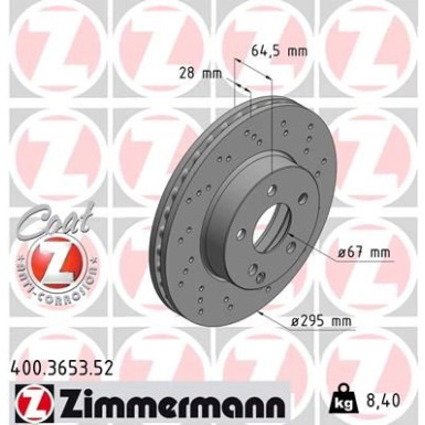 15 481 067 Sport Bremsscheibe VA Sport | MERCEDES W204,W212 07 | 400.3653.52