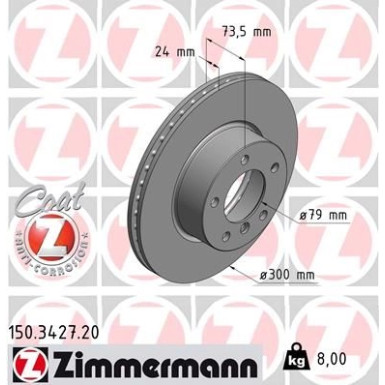 ZIMMERMANN Bremsscheibe | 150.3427.20