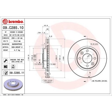 72 481 067 Bremsscheibe VA | DACIA Logan 13 | 09.C285.11