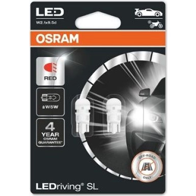 W5W Osram | LED Red 12V | LEDriving | 2825DRP-02B