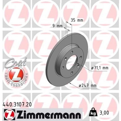 ZIMMERMANN Bremsscheibe | 440.3107.20