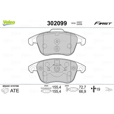 VALEO Bremsbeläge | 302099