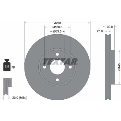 Bremsscheibe Ford P. Ecosport 1.0-2.0 12 | 92279003