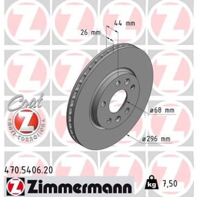 ZIMMERMANN Bremsscheibe | 470.5406.20