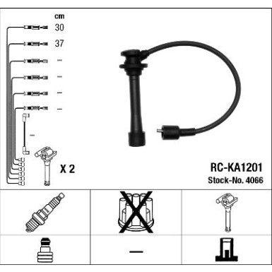 RC-KA1201 NGK | Zündkabelsatz | KIA CARENS I (FC) 1.8 i,11.00-7.02 | 4066