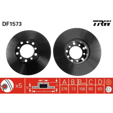 Bremsscheibe Db P. W123 200-300 | DF1573