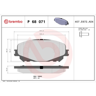 BREMBO Bremsklötze Xtra VA | RENAULT Captur, Espace 15 | P 68 071X