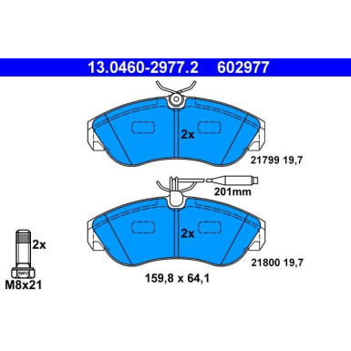 Bremsbelagsatz, Scheibenbremse | 13.0460-2977.2