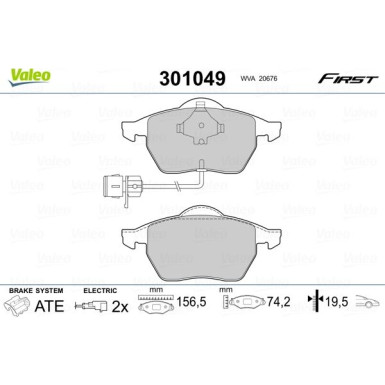 VALEO Bremsbeläge | 301049