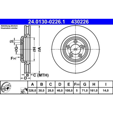 Bremsscheibe Jaguar P. Xf/Xj 2.0-3.0D 05-15 | 24.0130-0226.1