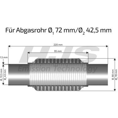 Flexrohr, Abgasanlage | Flexrohrverbinder | 83 00 8472