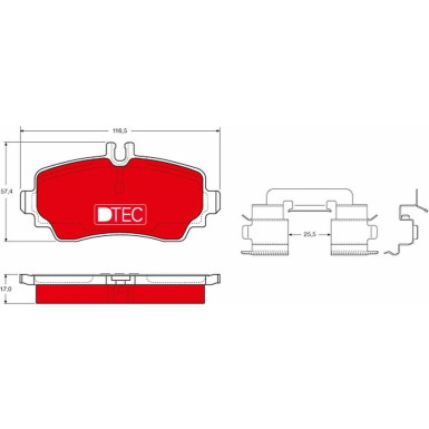 Bremsbelagsatz Db P. W168 1.4-2.1 97-04 Dtec Cotec | GDB1293DTE